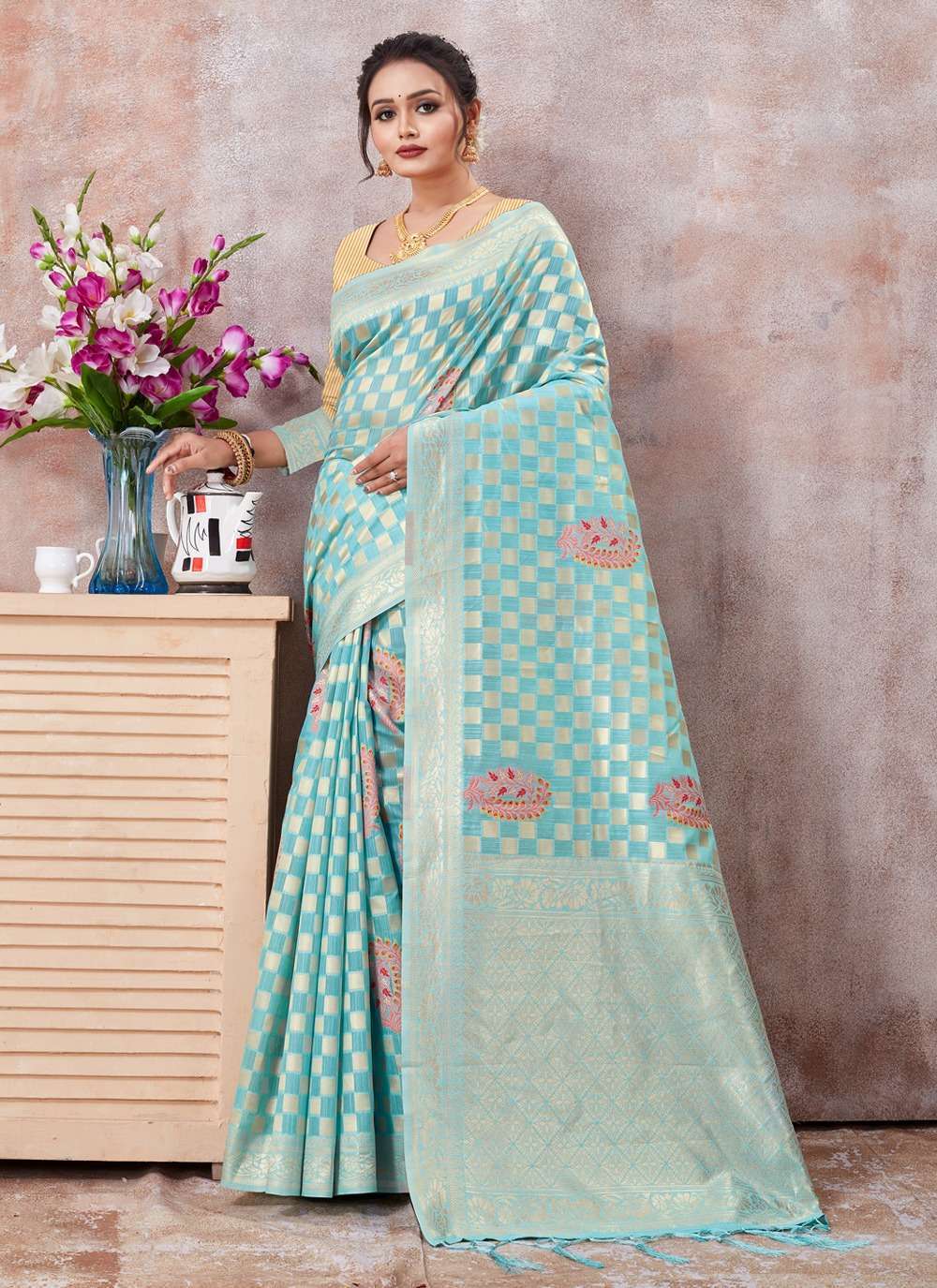 Green Kala Coton Bhujodi Saree – For Sarees