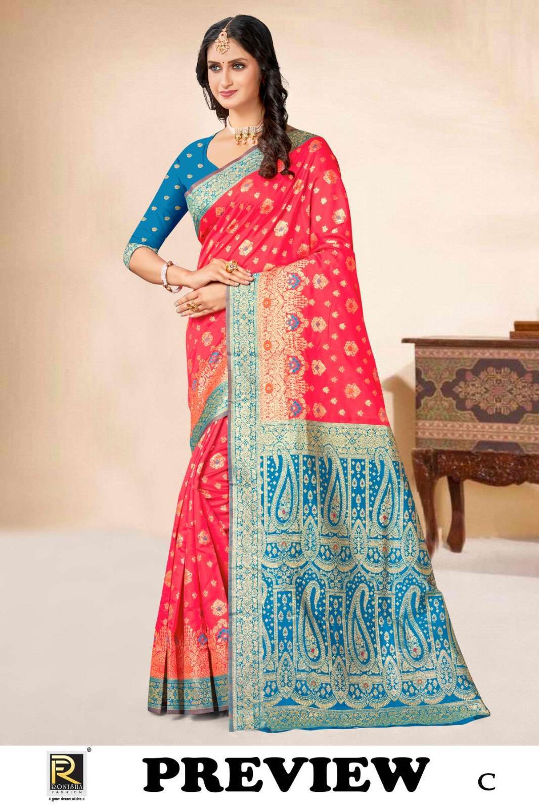 Peach Premium Banarasi Silk Saree With Traditional Zari Weaves Online  FABSA22217 FABANZA UK