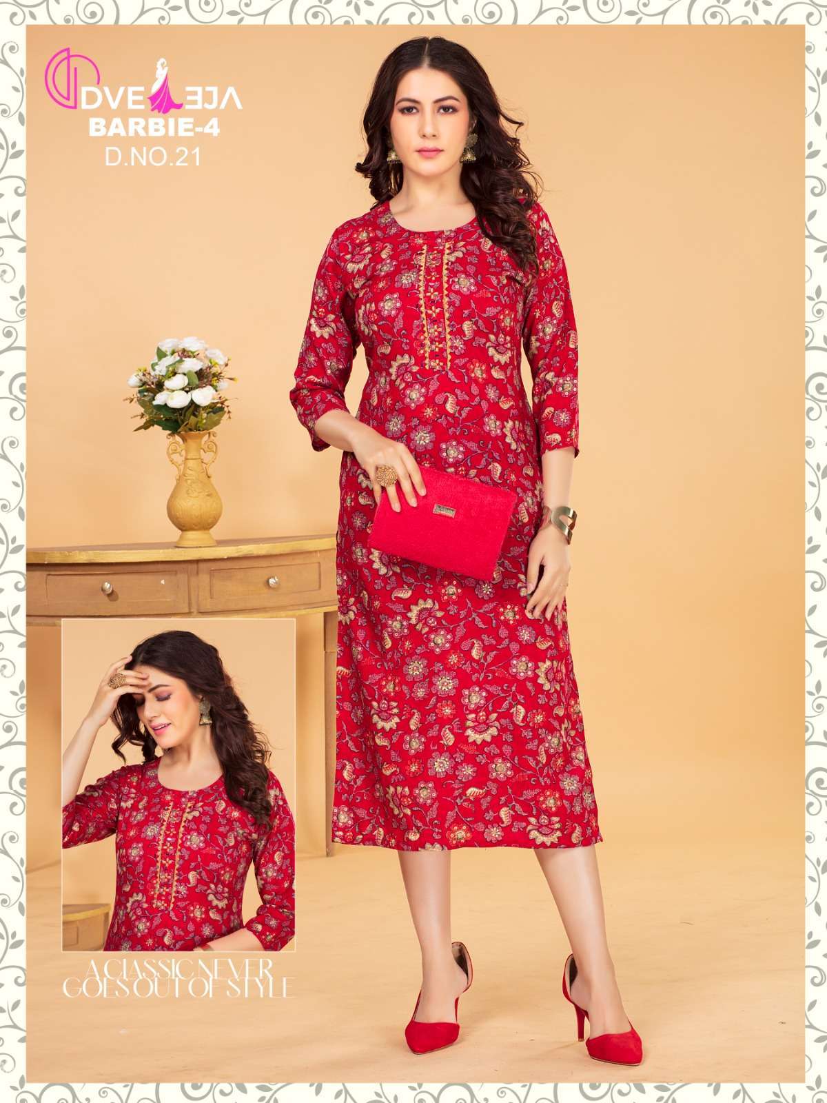 DVEEJA FASHION BARBIE GIRL SERIES VOL.4 D 21 Kurti wholesalers in