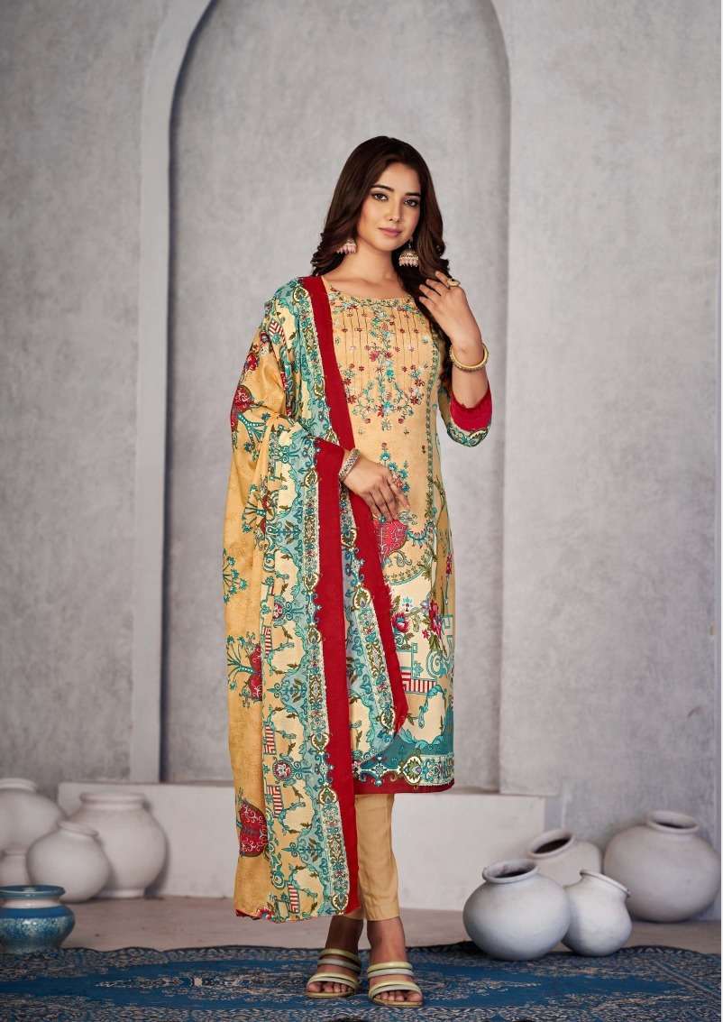 Devi Lizza Readymade with Embroidery Work Wholesale Cotton Dress Material  -✈Free➕COD🛒