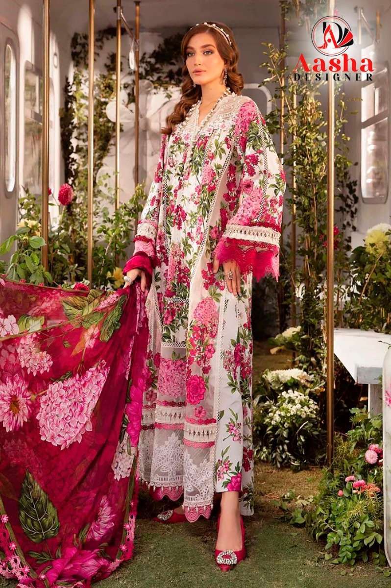 Aasha M Print Vol 9 Chiffon Dupatta Surat cotton salwar suits wholesale