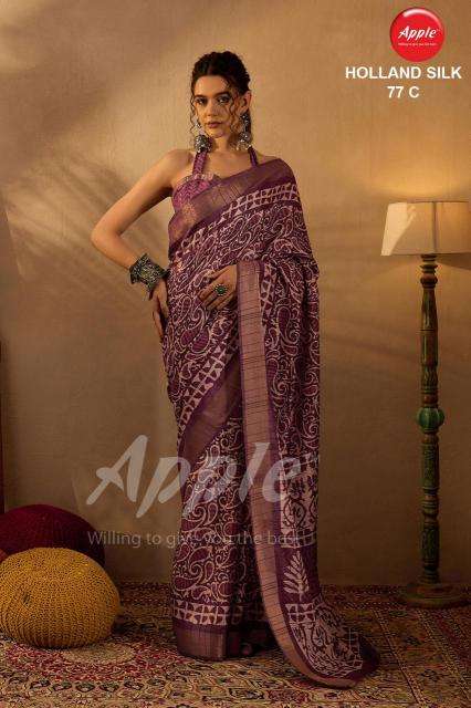 Apple Holland Silk 77 Blend Printed sarees in Ahmedabad