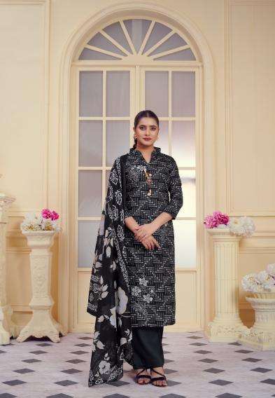 Radhika Azara All Black Dress Materials Wholesale textile market in india