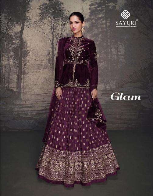 Sayuri Glam Velvet Top Designer Lehenga Choli Surat textile market