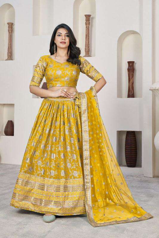 AALISHA VOL – 1 YELLOW 1018 Zari Embodry Lehenga Choli Traditional Indian clothing