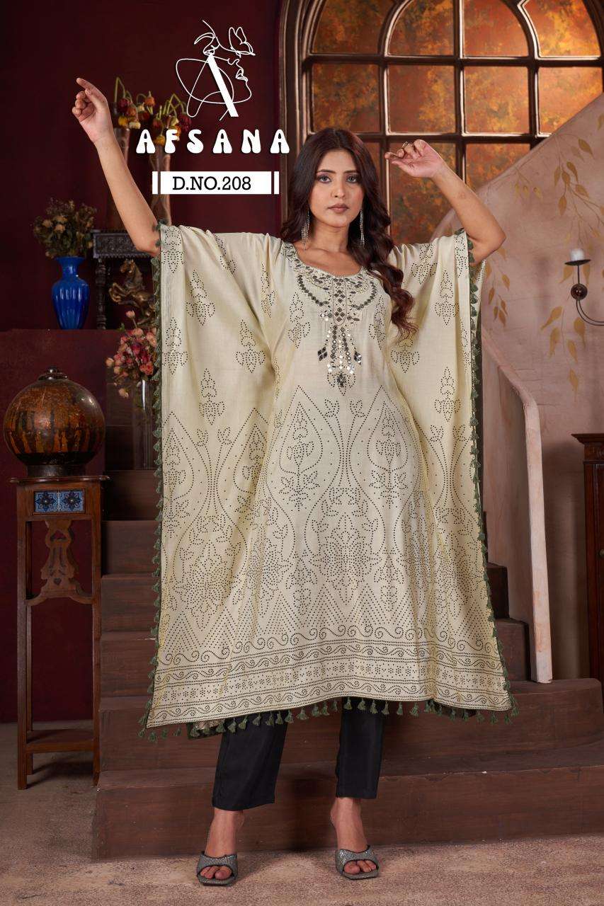 Afsana Kaftan D no. 208 Kurti exporters in Delhi