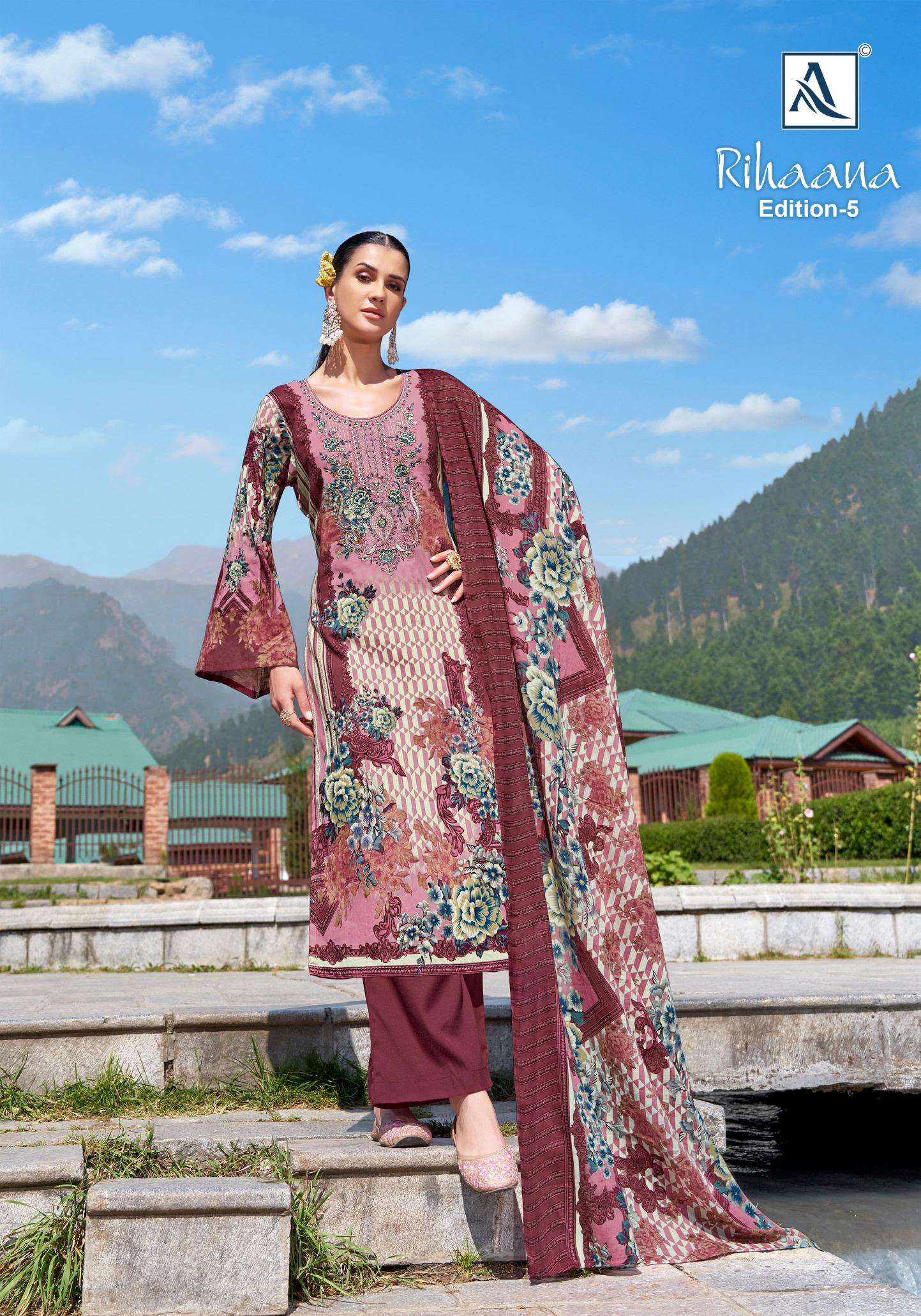 Alok Rihaana Vol 5 Designer dress materials supplier in India