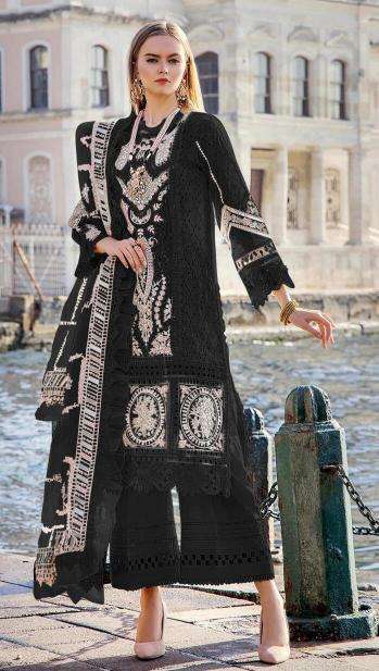 Ramsha R 1195 Cream And Black pakistani wholesale salwar kameez