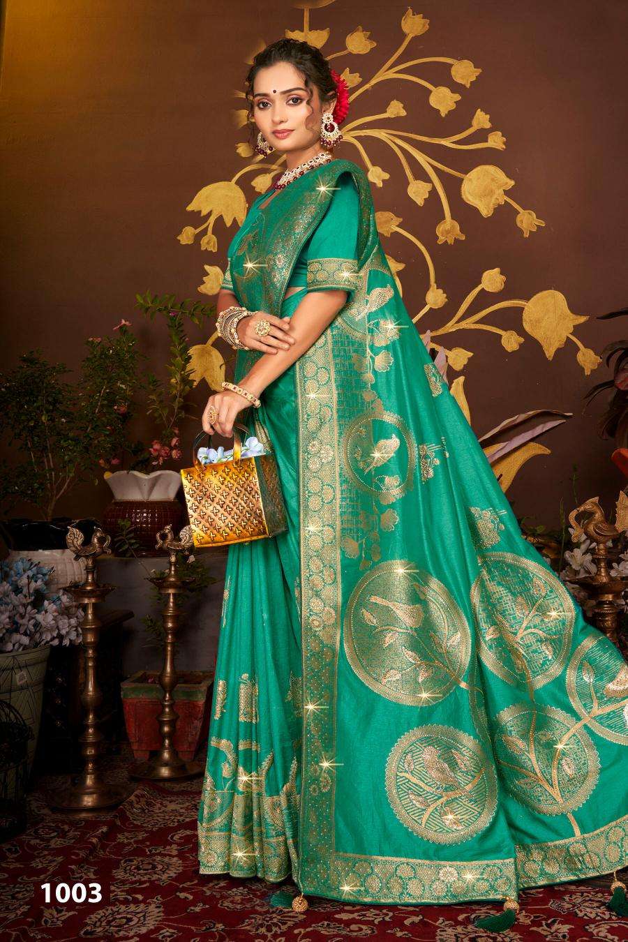 Saroj Nairaa Dola swarovski vol.1 Surat party wear sarees