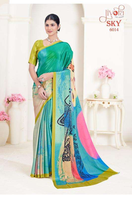 Jivotra Sky Crepe Soft silk Designer sarees in Mumbai