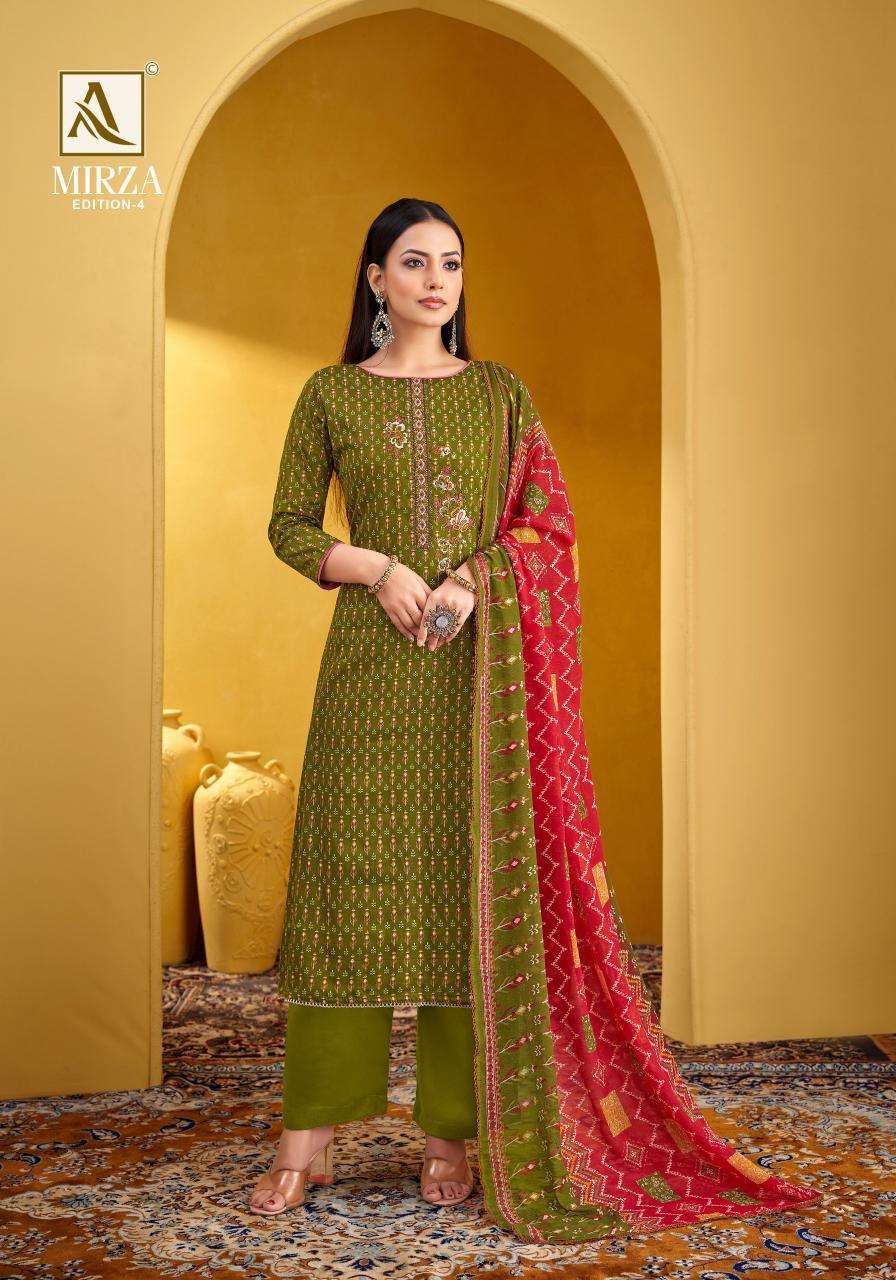 Alok Mirza Vol 4 wholesale dress material in ahmedabad