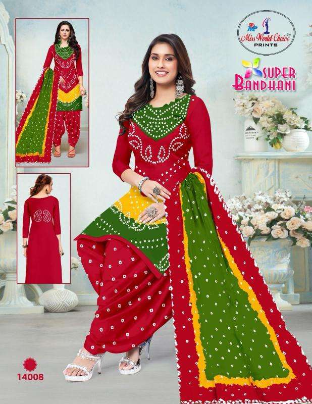 Miss World Super Bandhani Vol-14 Dress materials for boutique in Gujarat