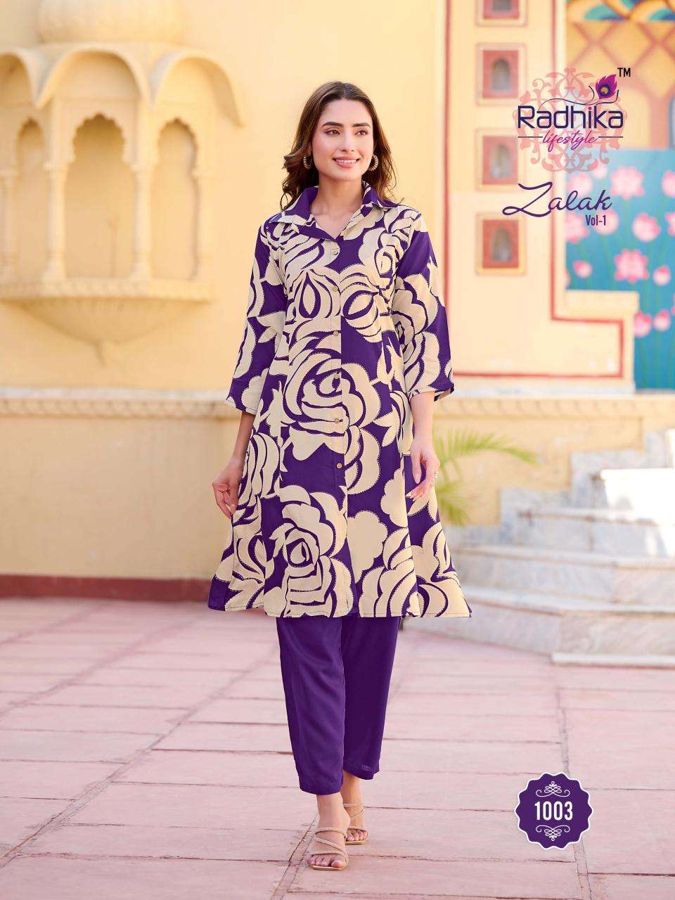 Radhika Lifestyle Zalak Vol 1 cord set Designer Kurtis in Mumbai