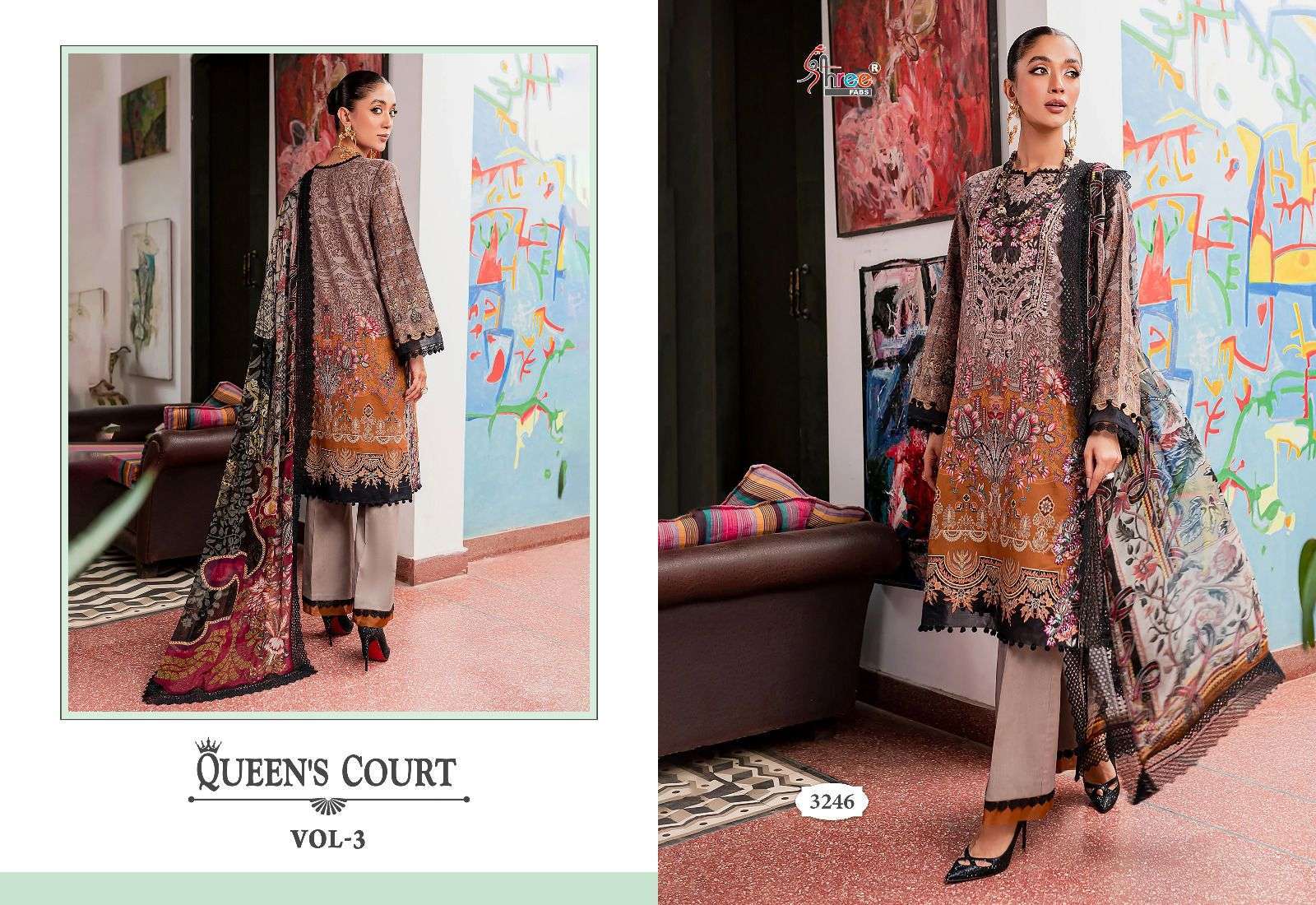 Shree Queens Court Vol 3 Cotton Dupatta Pakistani Salwar Suits