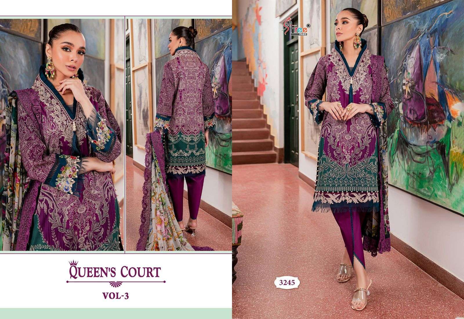 Shree Queens Court Vol 3 Cotton Dupatta Pakistani Salwar Suits