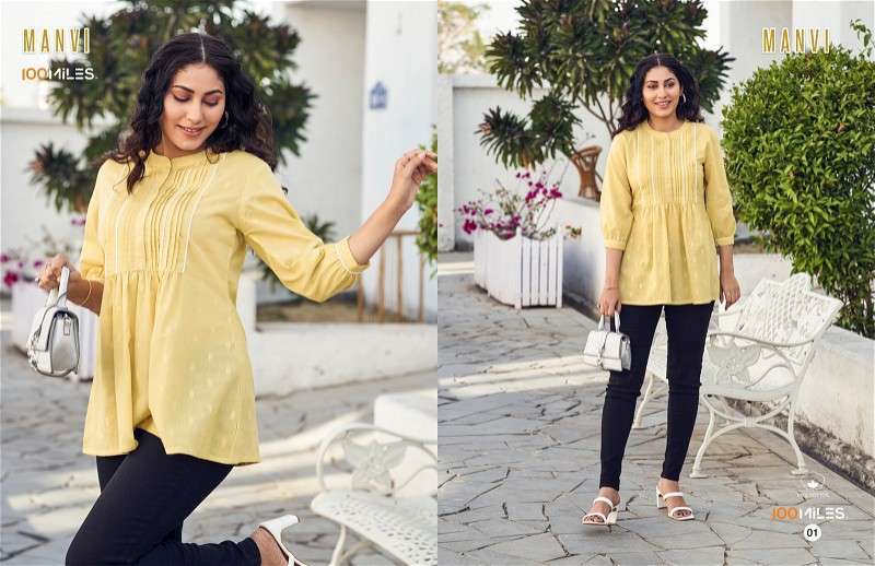 100 Miles Manvi Pure Cotton Fancy Western Top Collection