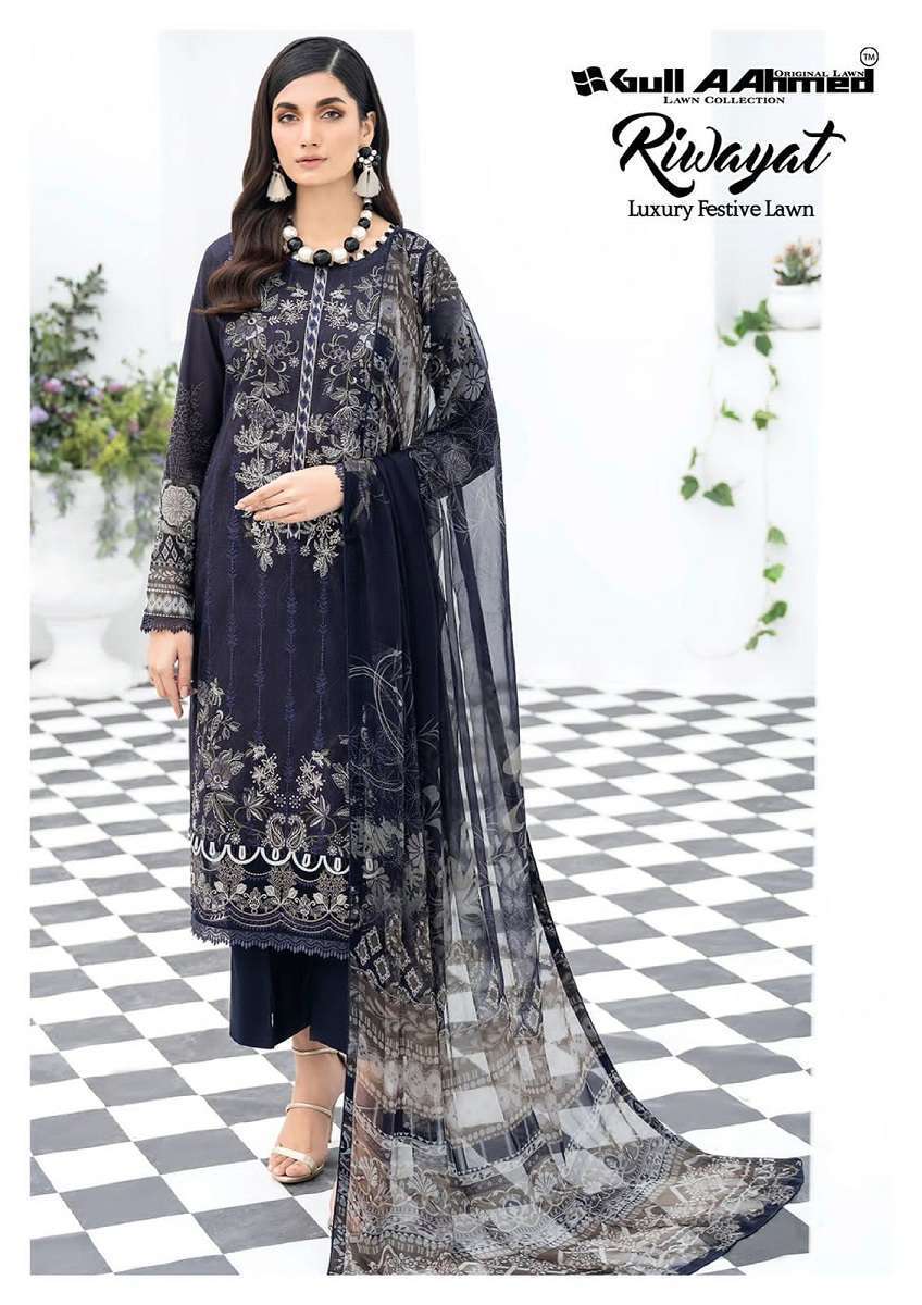 Gull A Ahmed Riwayat Vol 4 Lawn Cotton Pakisthani Suit INDIA