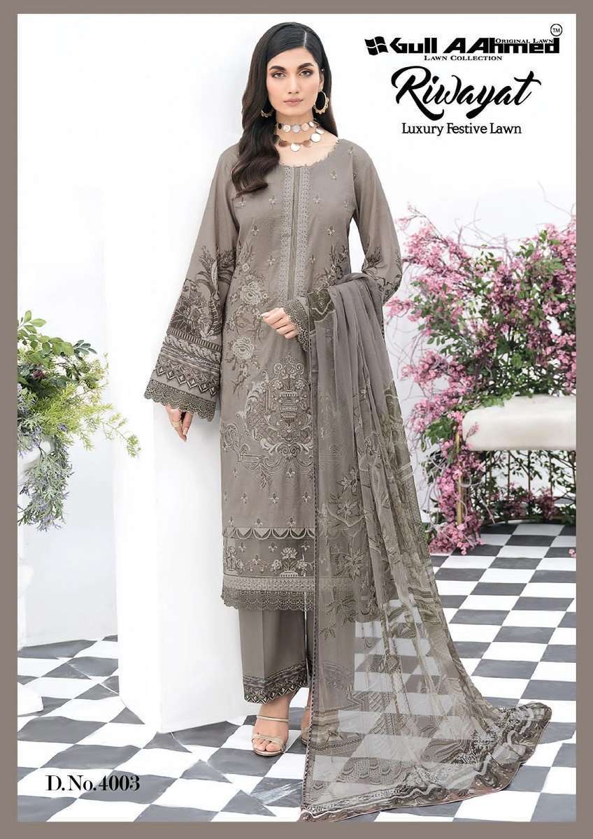 Gull A Ahmed Riwayat Vol 4 Lawn Cotton Pakisthani Suit INDIA