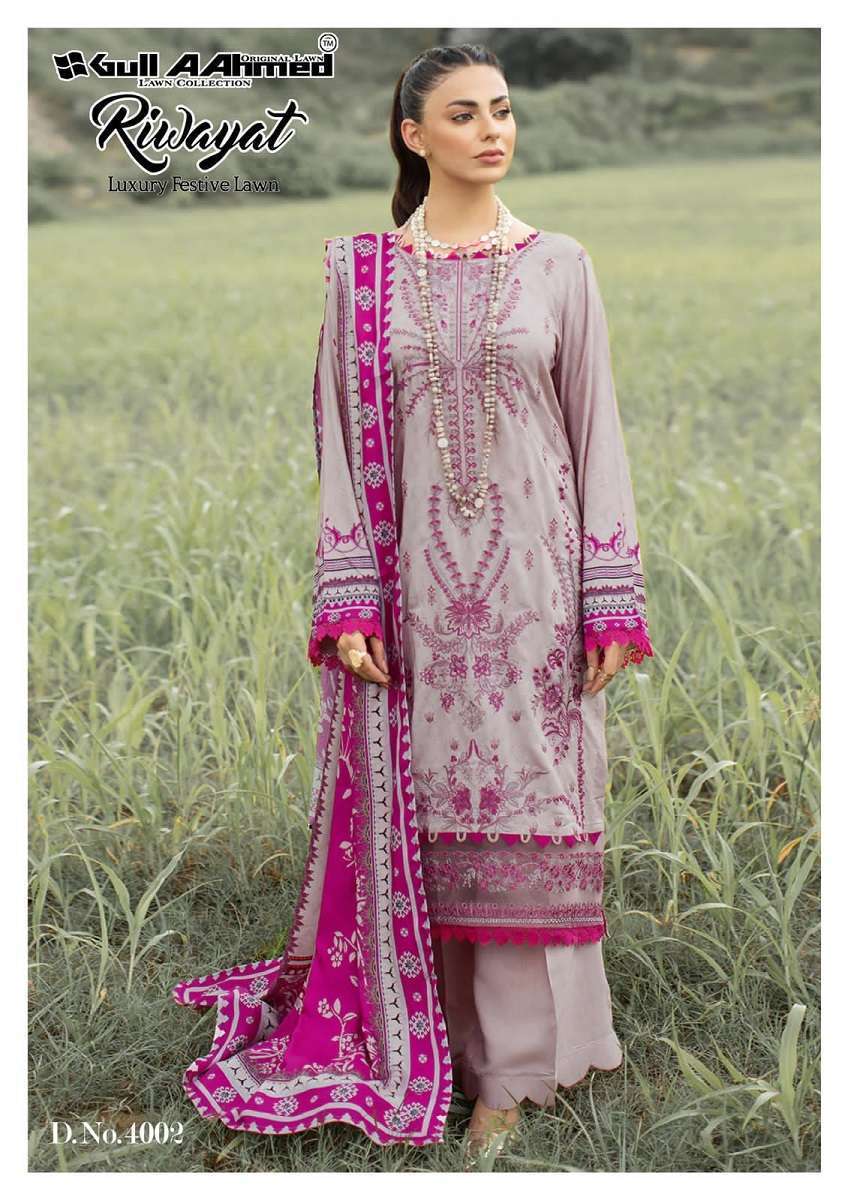 Gull A Ahmed Riwayat Vol 4 Lawn Cotton Pakisthani Suit INDIA