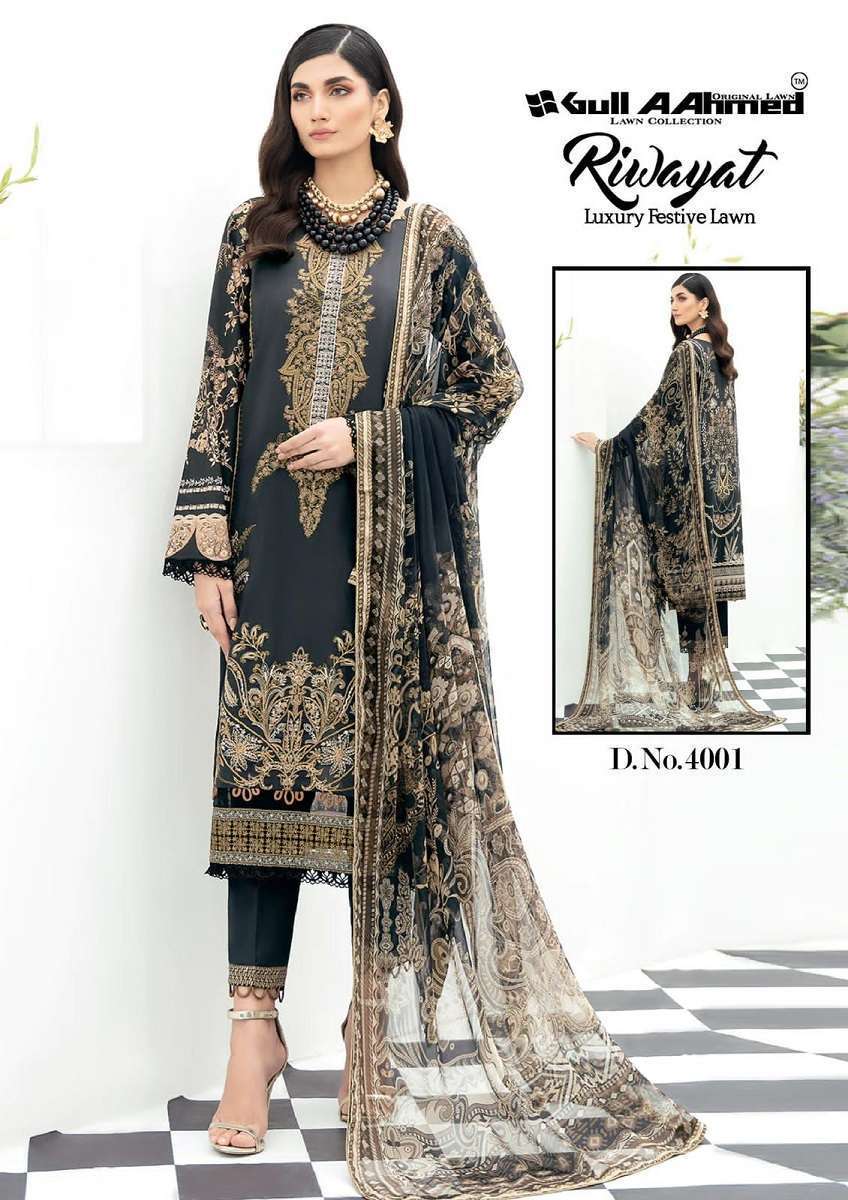 Gull A Ahmed Riwayat Vol 4 Lawn Cotton Pakisthani Suit INDIA