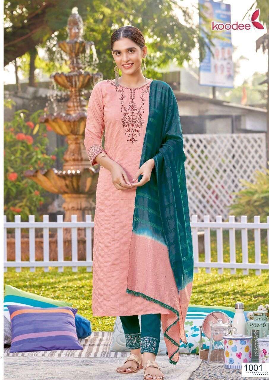 Koodee - Riya Vol-3 Kurti Pant Dupatta Wholesale surat