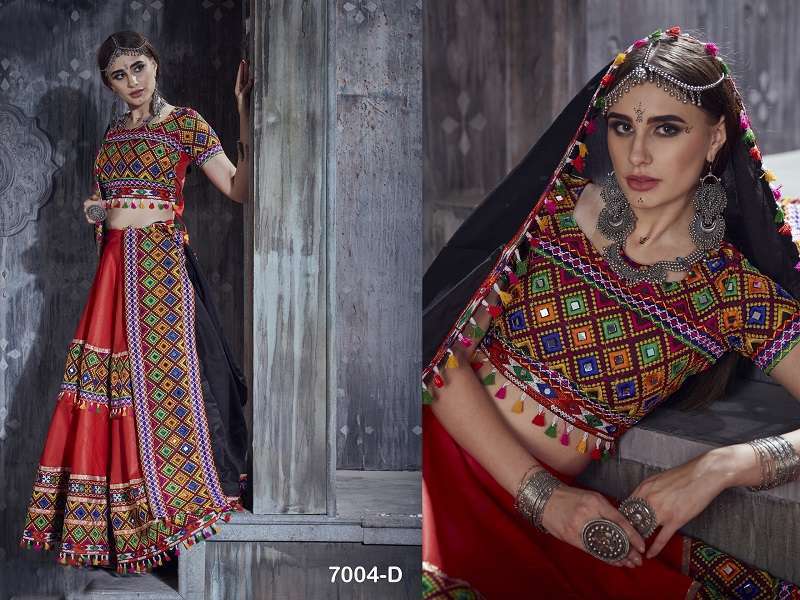 1663 COLOUR BY ASLIWHOLESALE DESIGNER COTTON NAVRATRI LEHENGAS