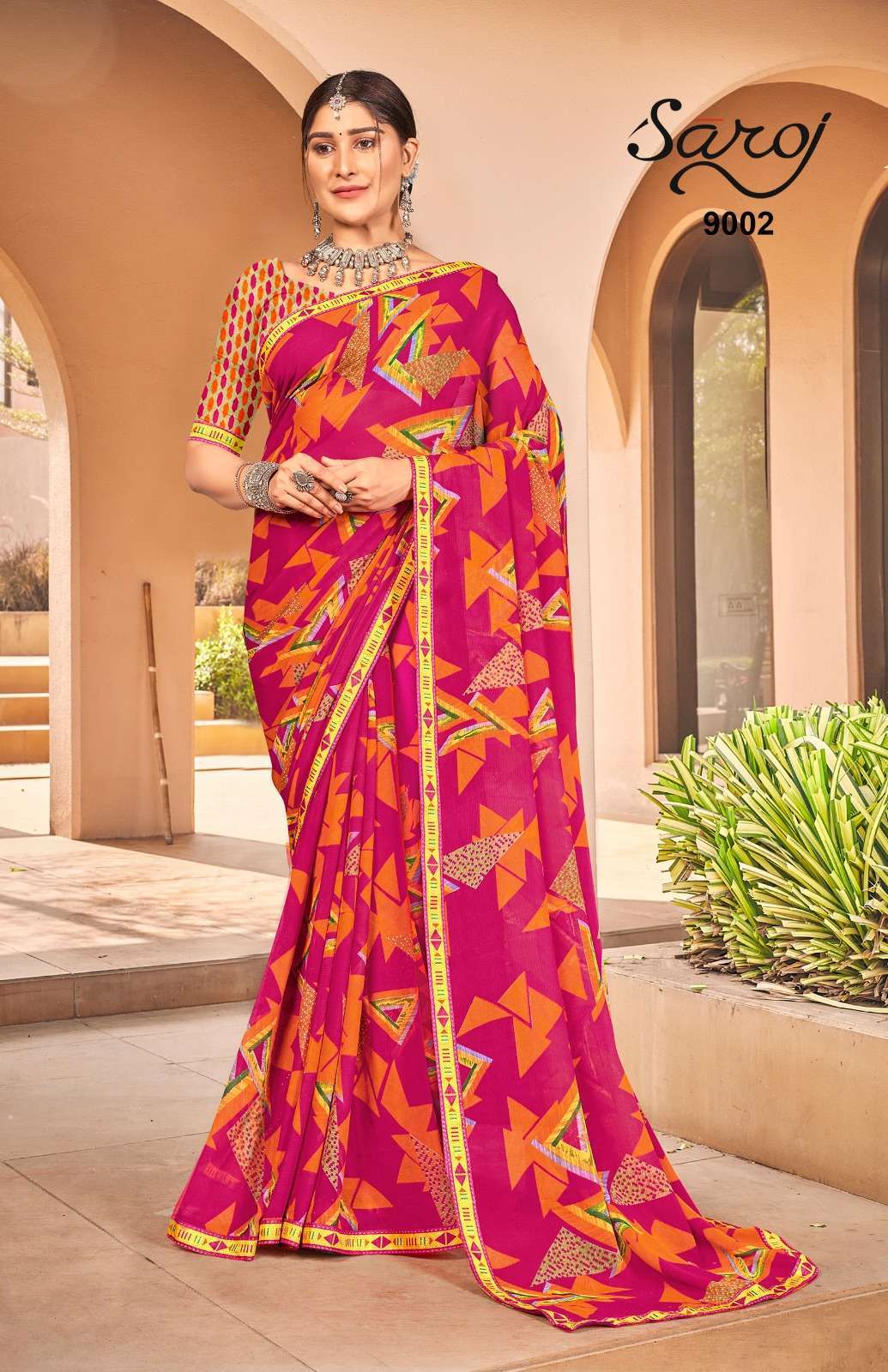 Ynf Chiffon Swarovski Festive Designer Saree catalogue