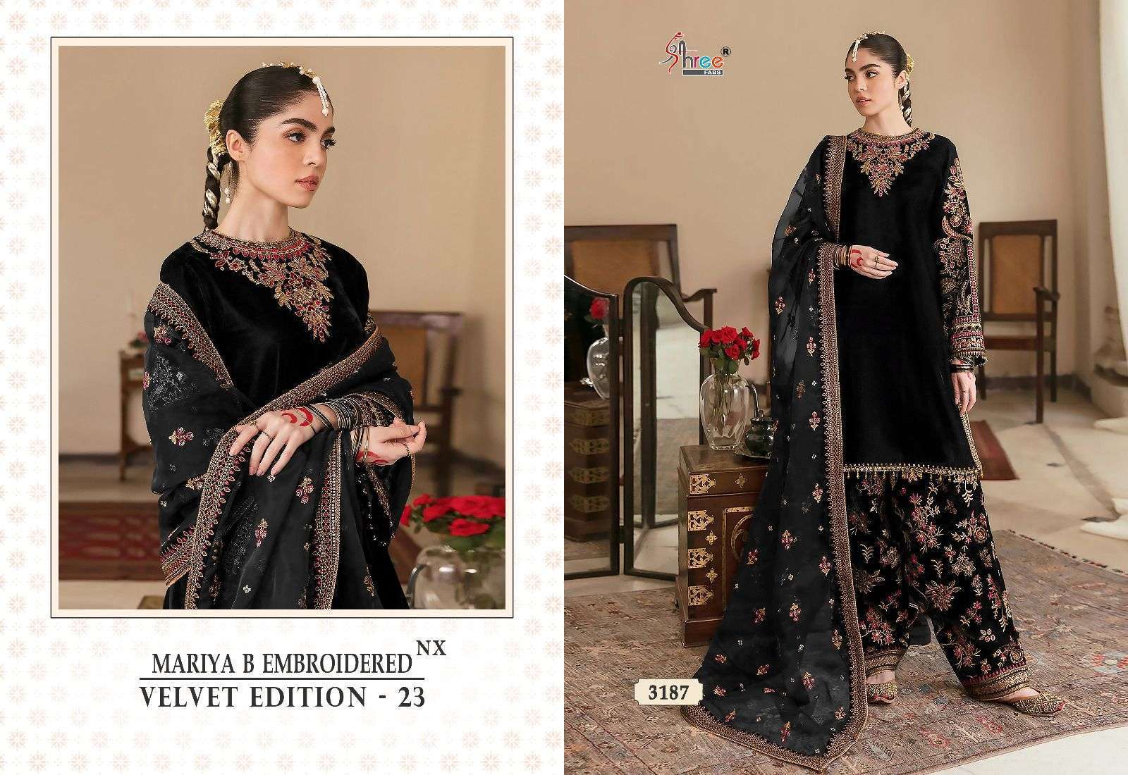 Shree Mariya B Velvet Pakistani Salwar Kameez Wholesaler