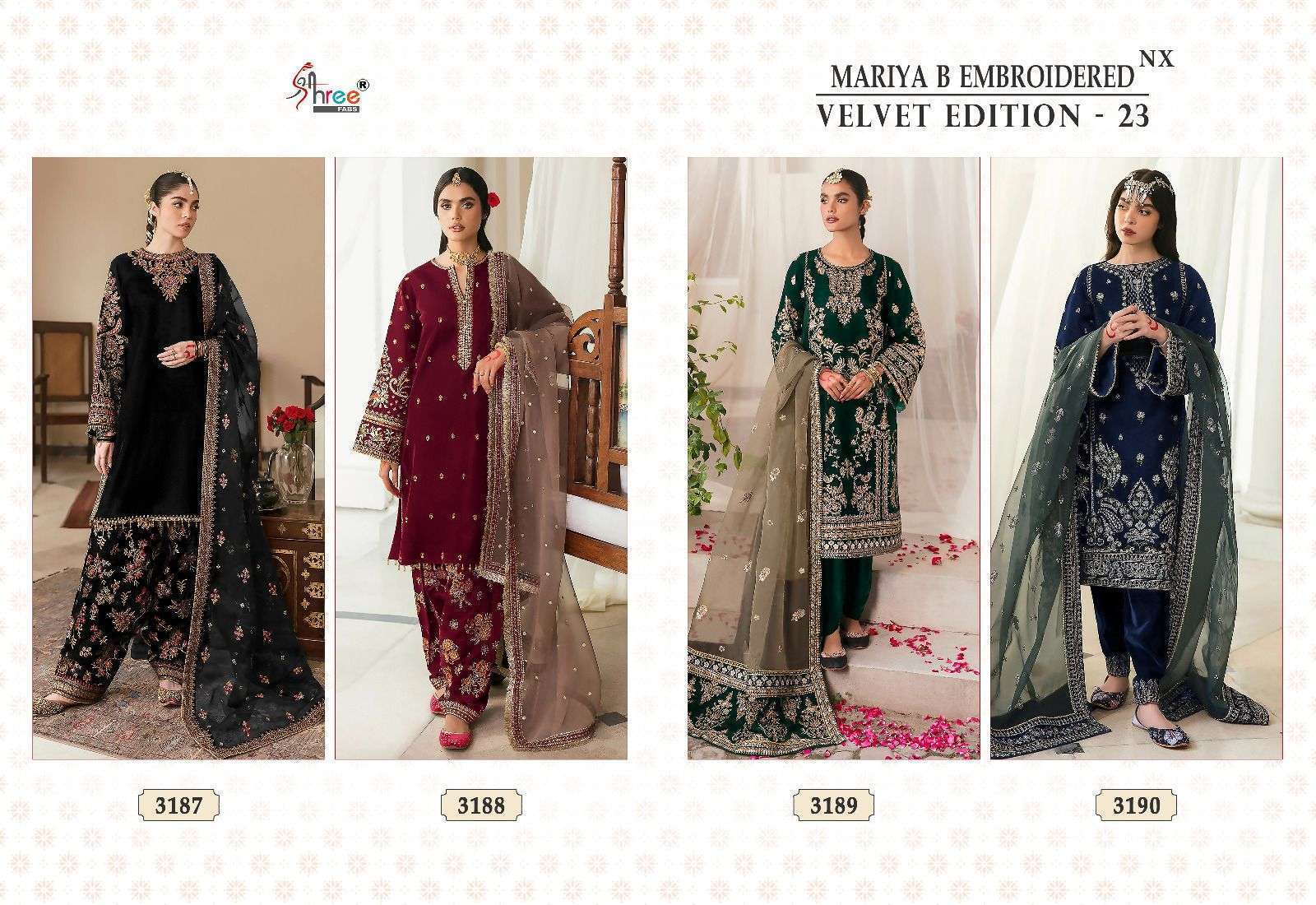 Shree Mariya B Velvet Pakistani Salwar Kameez Wholesaler