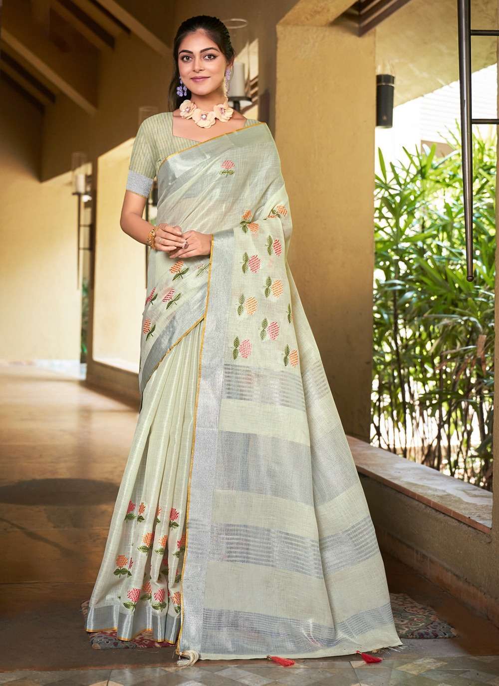 Cotton Embroidery Work Saree at Rs.449/Piece in surat offer by Millionaire  Woman Fashion