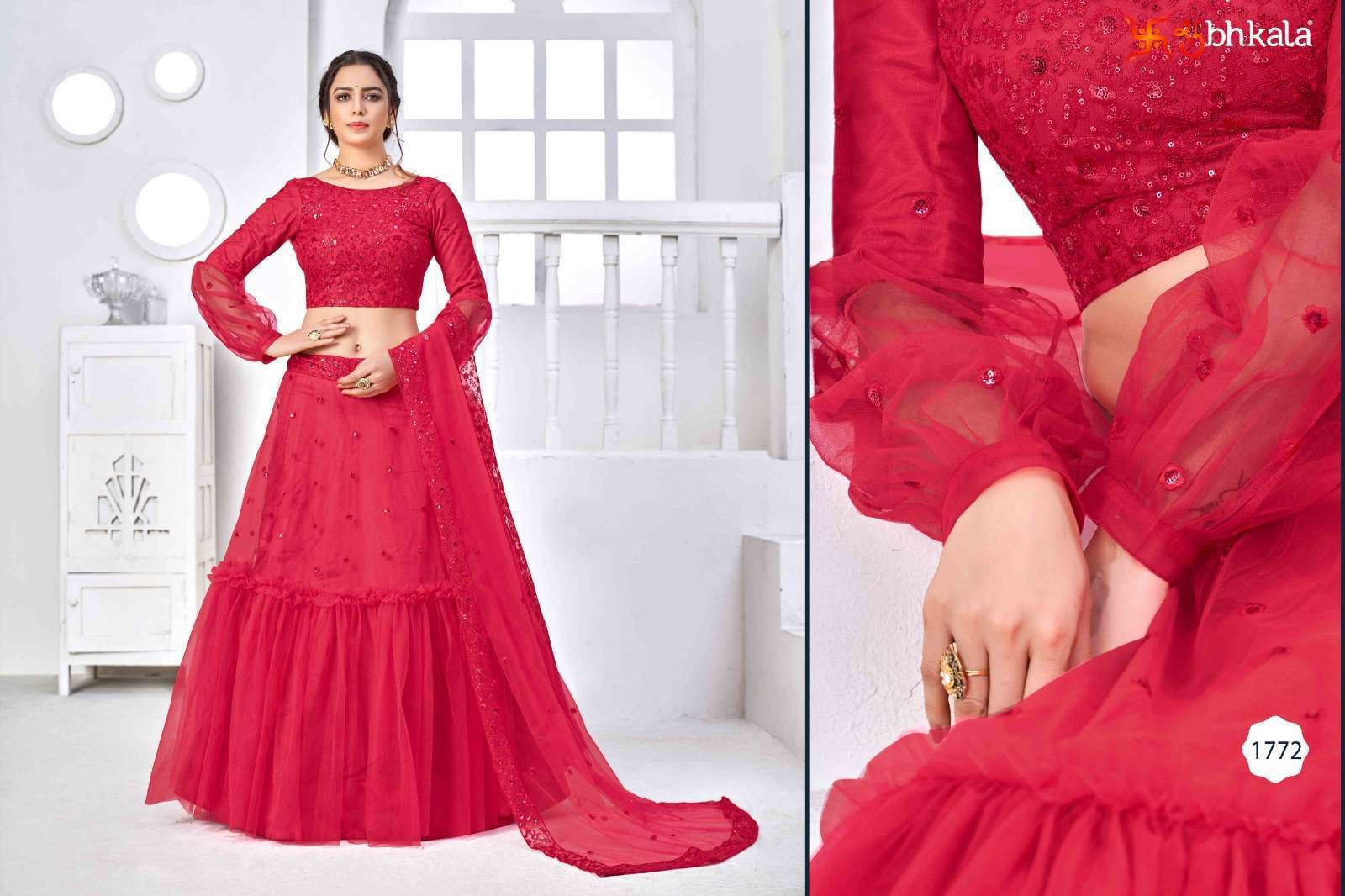 Girly Vol. 19 Red Bridal Look Lehenga Choli Wholesale manufacture in india