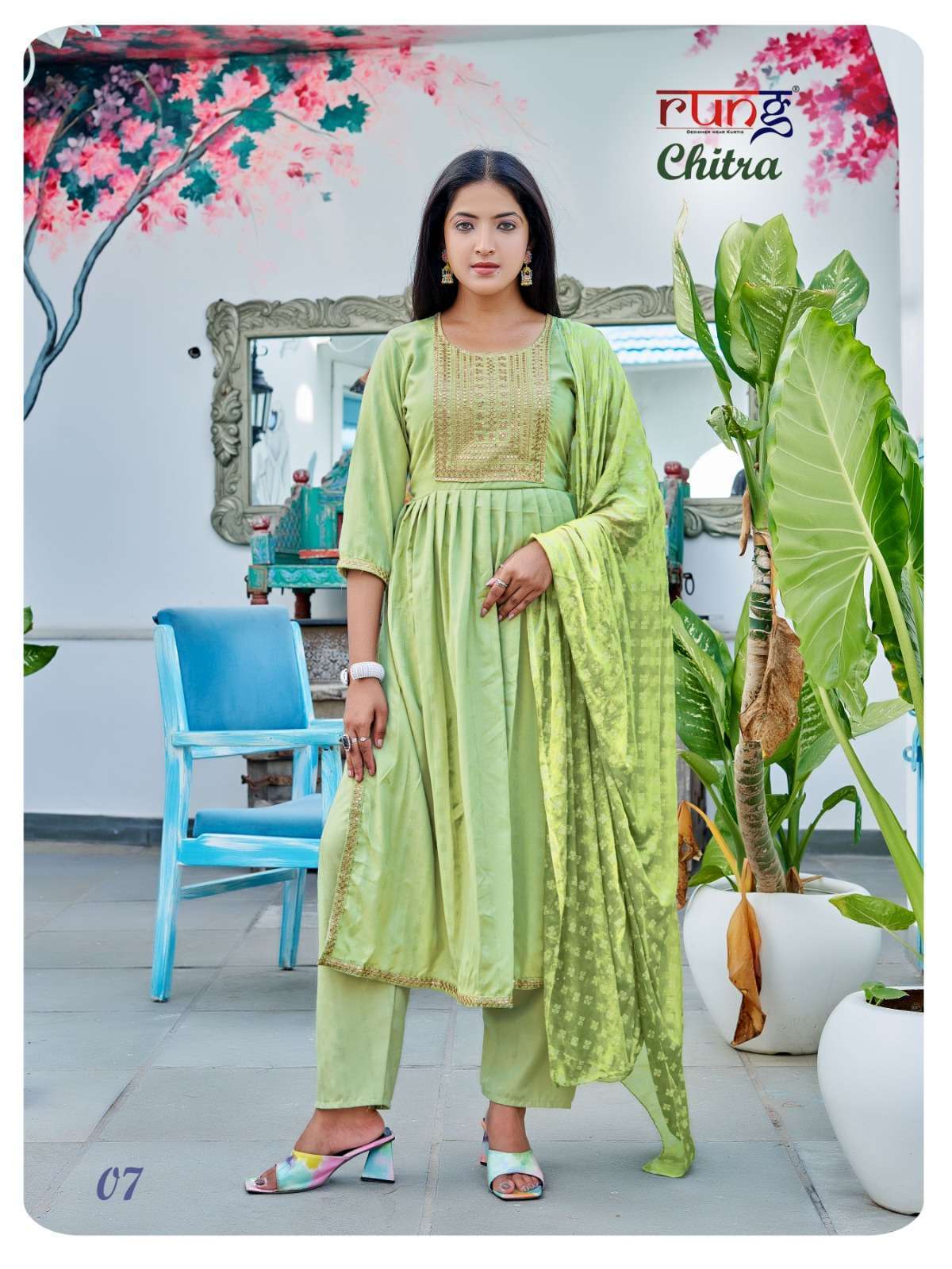 Rung Chitra Kurti With Pant & Dupatta Nayra Kurti Wholesale manufacture in india