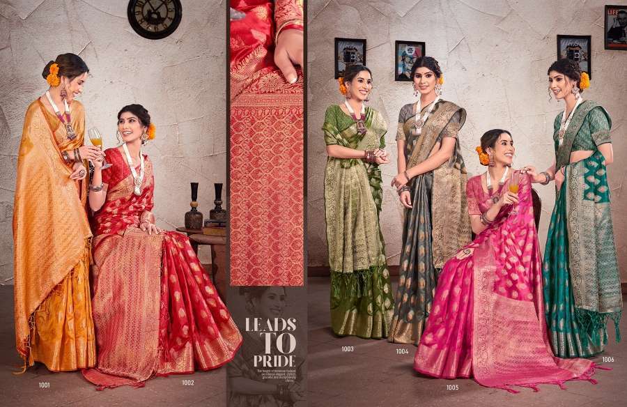 Nehal Pure Soft Organza Silk Party Wear Hand Work Saree Collection Catalog