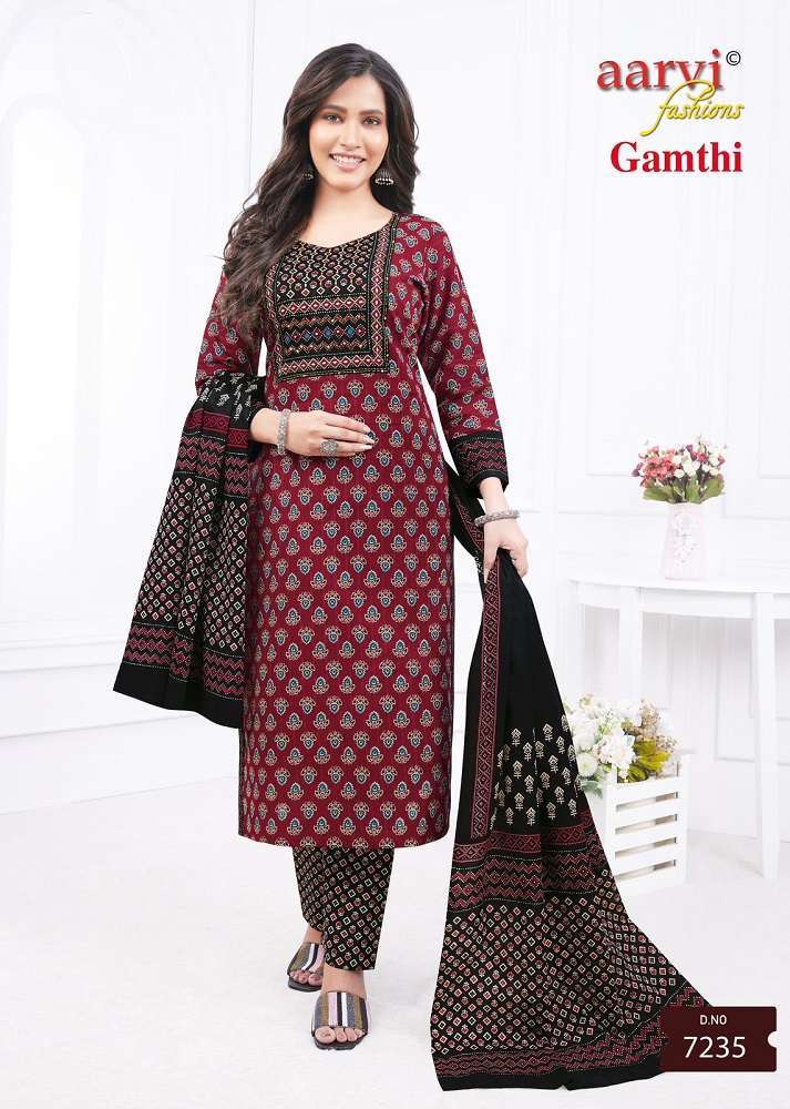 Aarvi Gamthi Vol-3 -Kurti Pant With Dupatta Manufacturer in Chennai