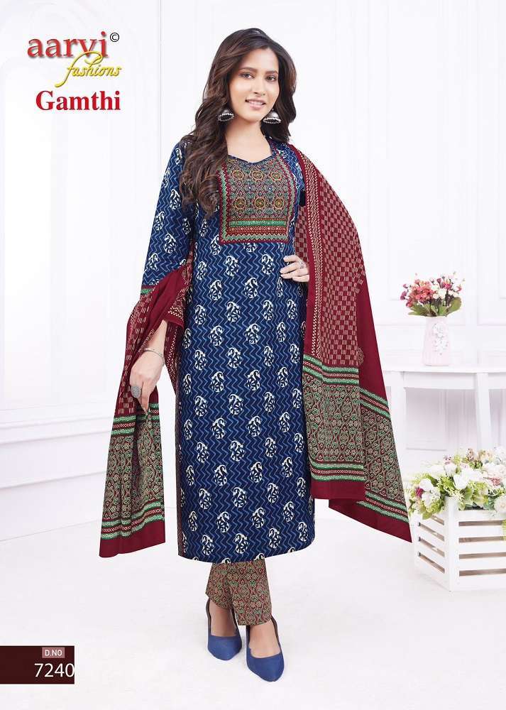 Aarvi Gamthi Vol-3 -Kurti Pant With Dupatta Manufacturer in Chennai