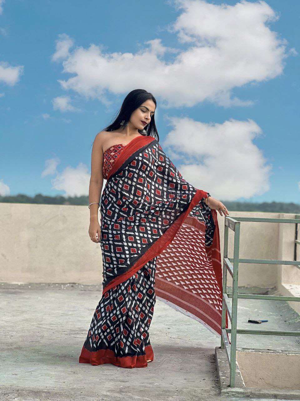 Mulmul Cotton Printed Saree at Rs.600/Piece in jaipur offer by Aayushman  Creations