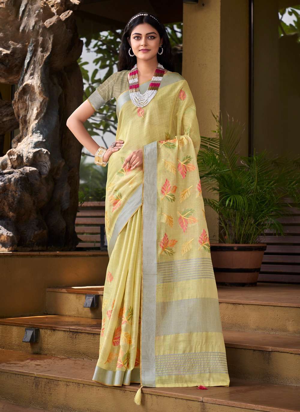 INDIAN LINEN SAREE ILS Off-White Colour Linen Saree (With Unstitched Blouse  Piece) (For Women) Price in India - Buy INDIAN LINEN SAREE ILS Off-White  Colour Linen Saree (With Unstitched Blouse Piece) (For