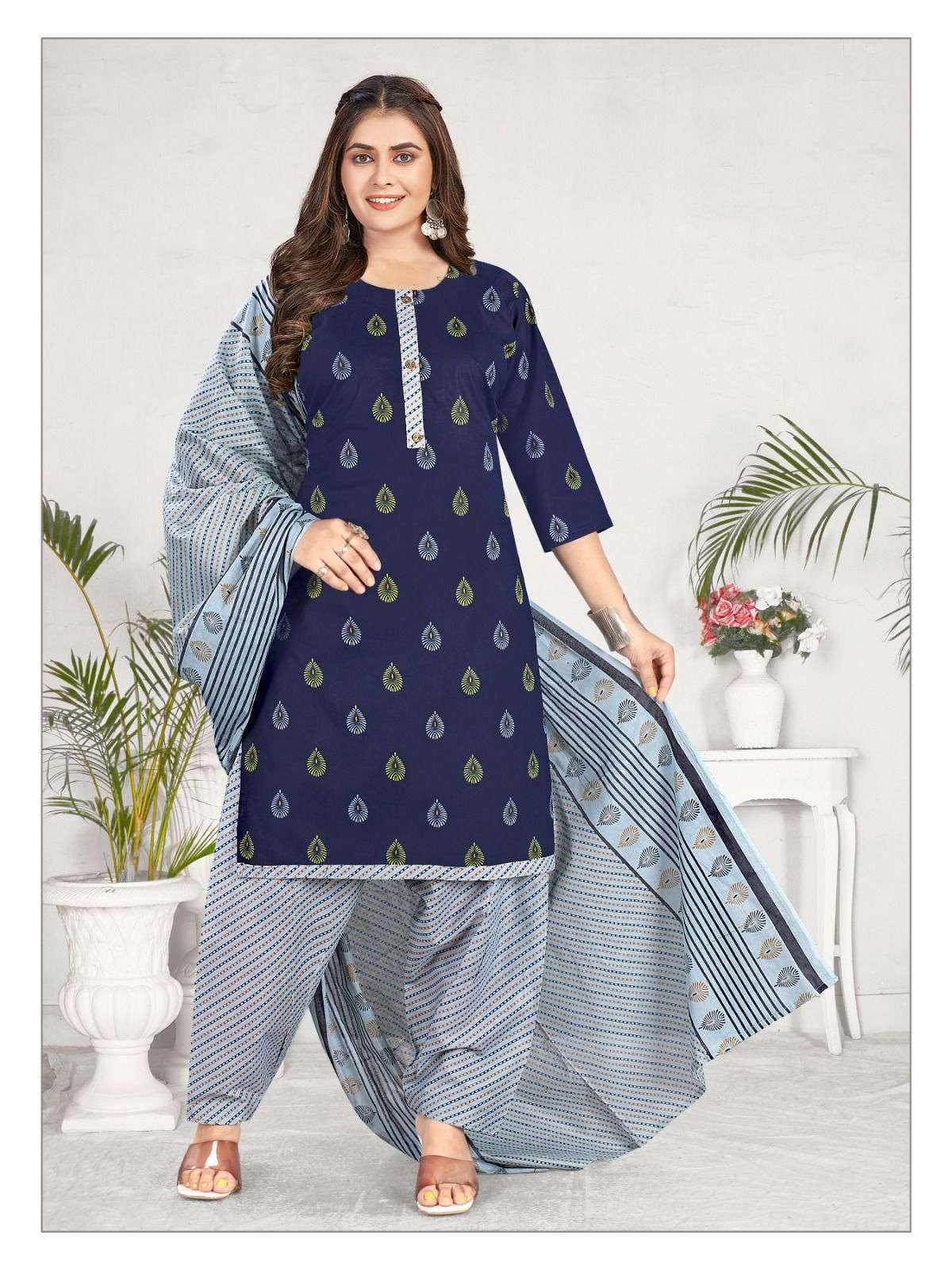 Latest Rayon Cotton Printed Readymade Punjabi Patiyala Suits Collection At  Wholesale Rate