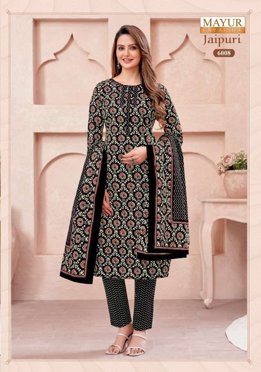 Jaipuri Vol 6 Mayur Creation Cotton Dress Material – Kavya Style Plus