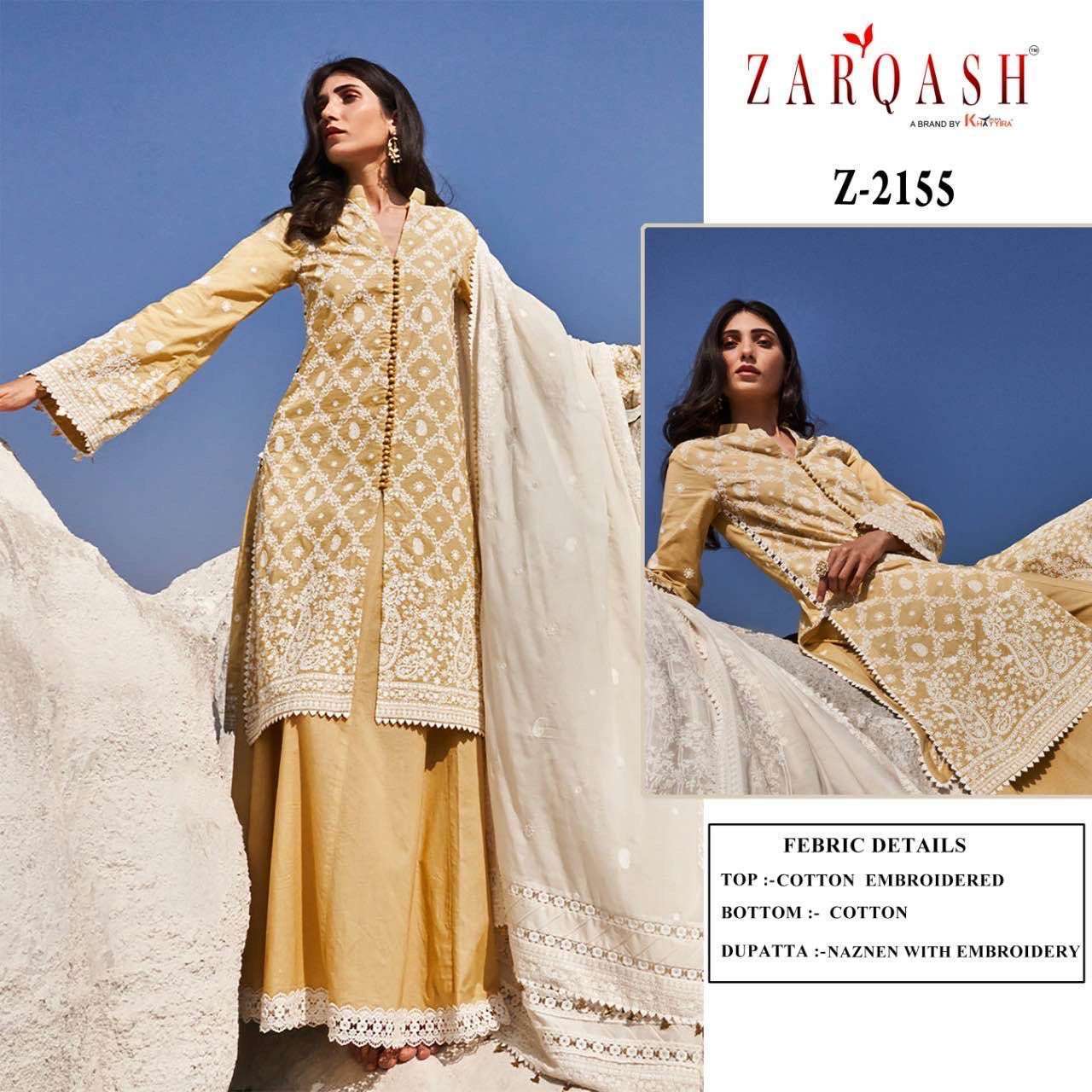 ZARQASH 2037 D WHITE SALWAR KAMEEZ WHOLESALE