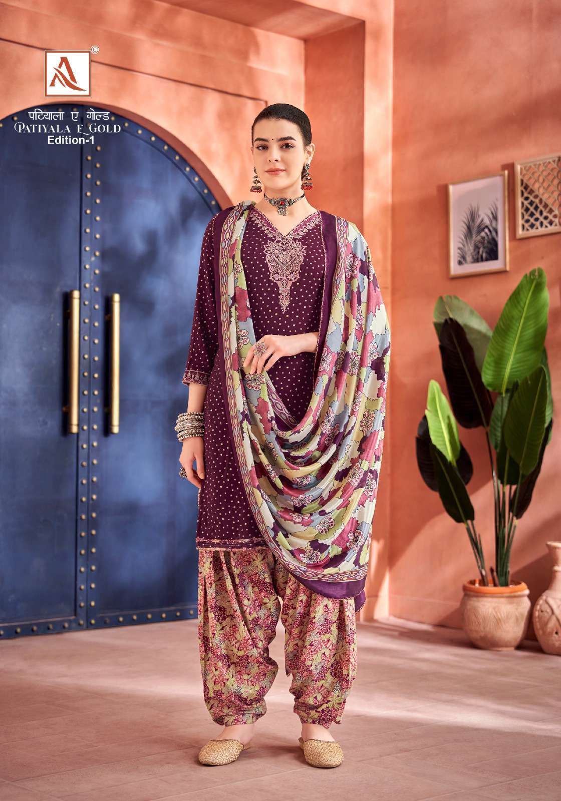 Shafnufab Georgette UnStitched Dress Material Pink Patiyala Salwar Sui –  Shafnu Fab