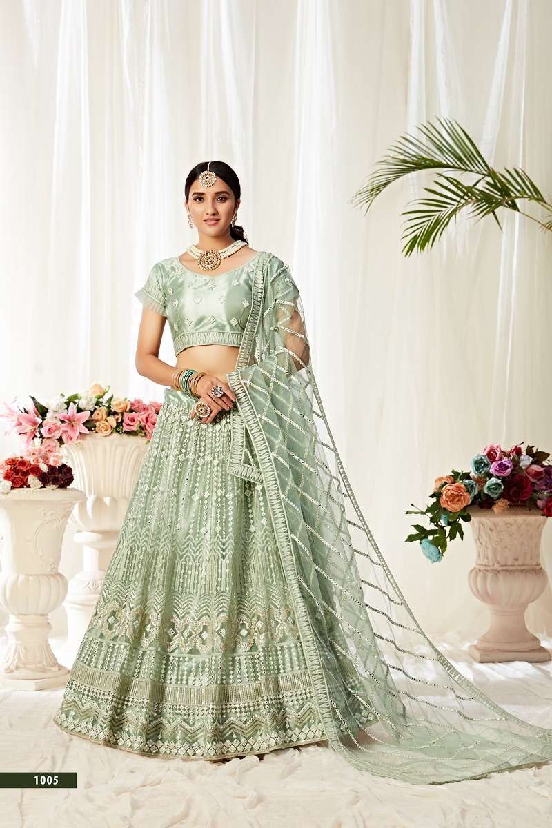 Pista Green Heavy Designer Bridal Wear Lehenga Choli – Fashionfy