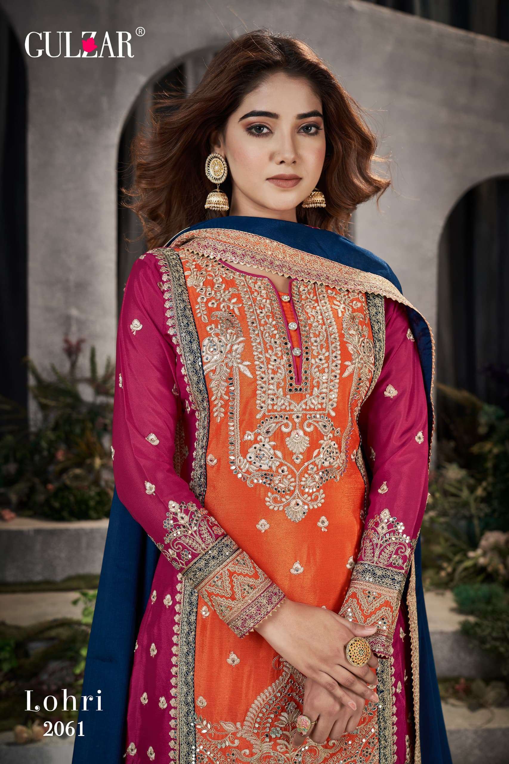 Gulzar Lohir Premium Chinnon Embroidered Salwar Suits manufacturers in Jaipur