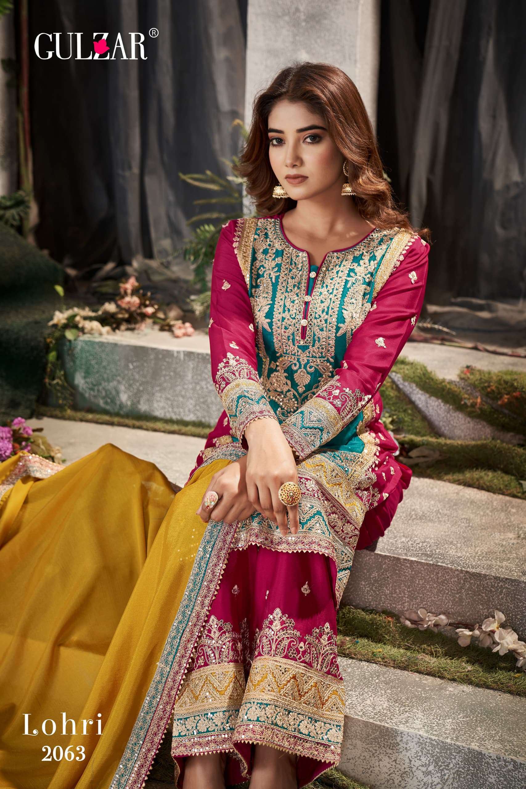 Gulzar Lohir Premium Chinnon Embroidered Salwar Suits manufacturers in Jaipur