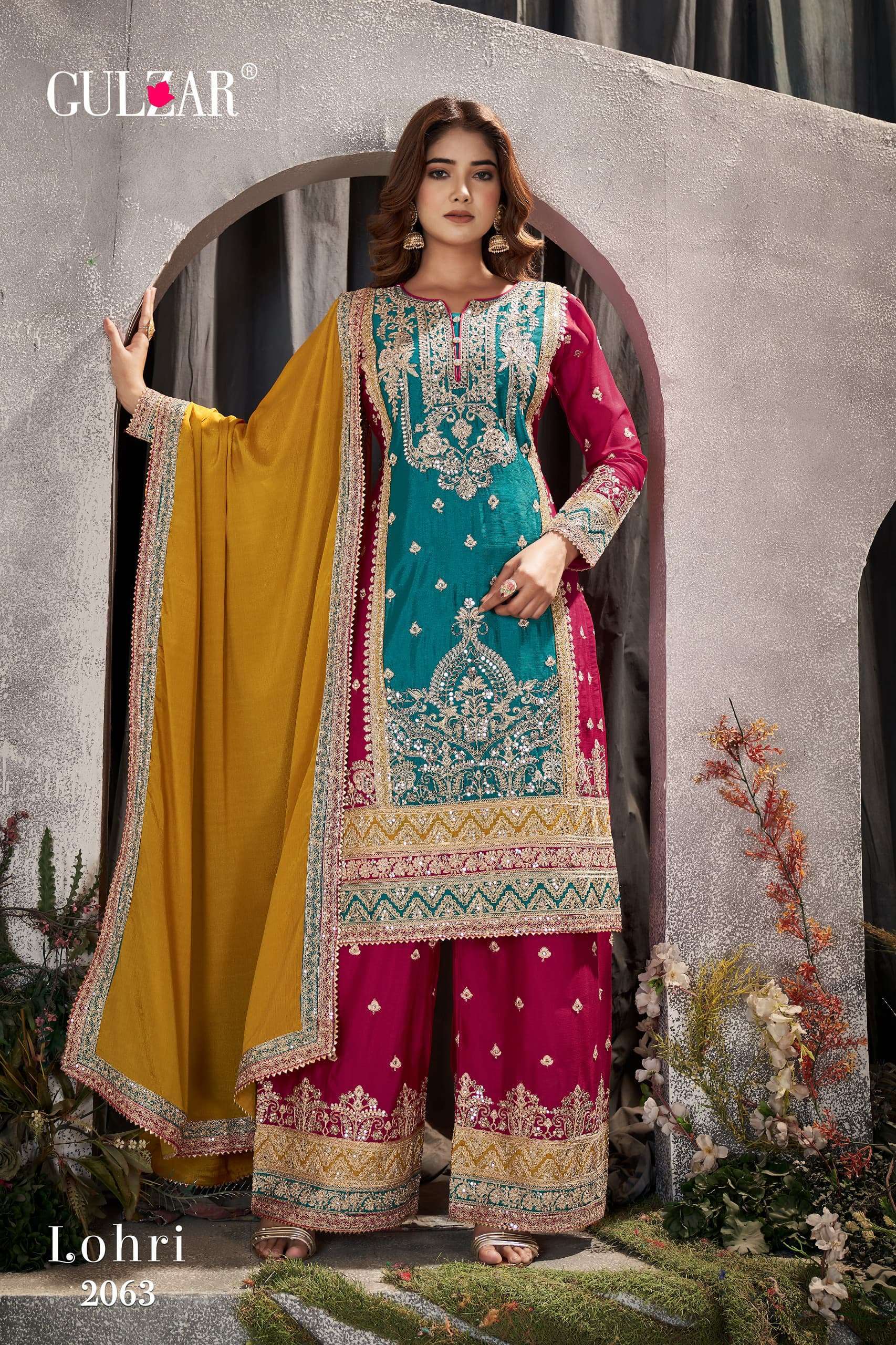 Gulzar Lohir Premium Chinnon Embroidered Salwar Suits manufacturers in Jaipur