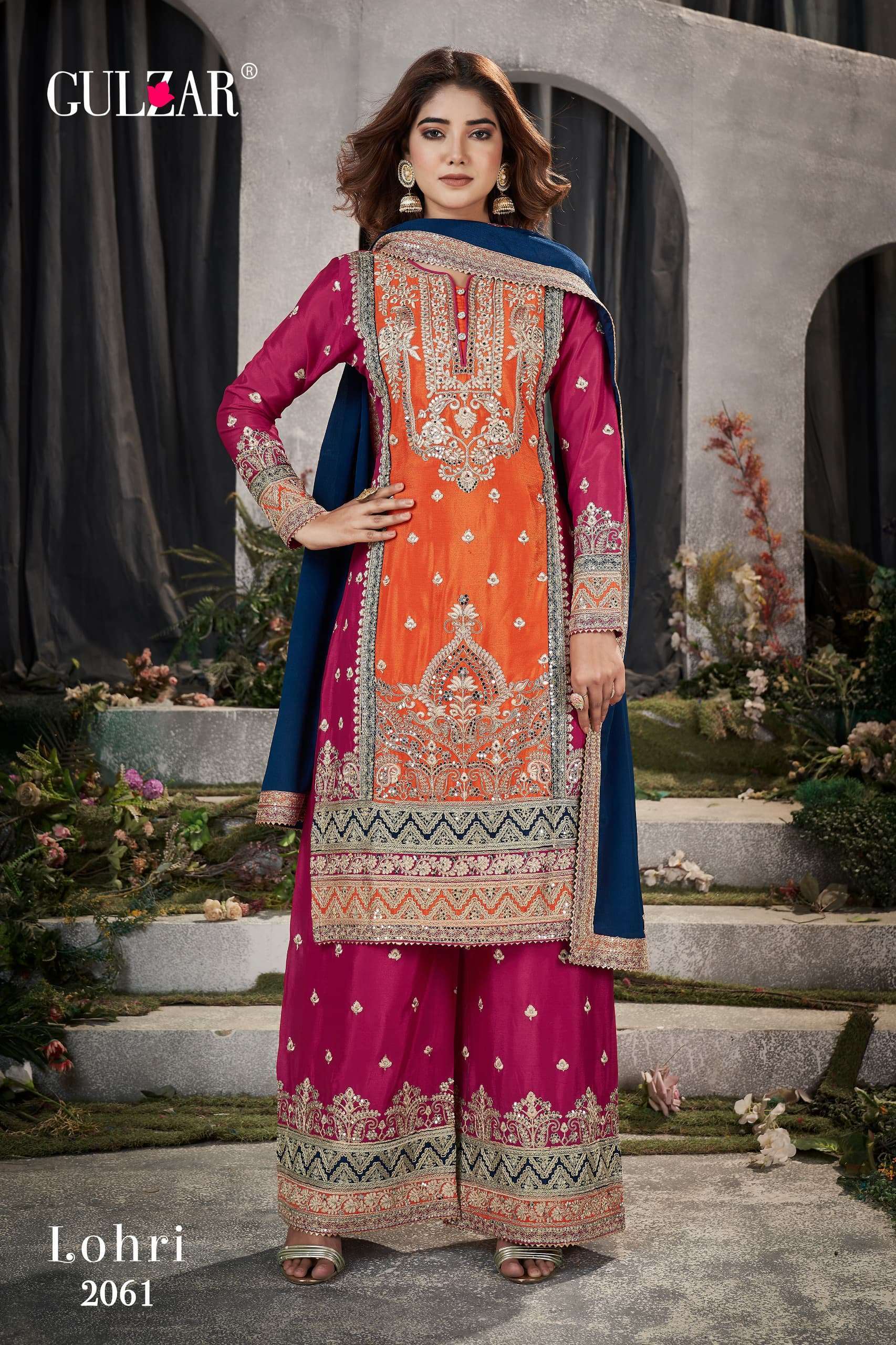 Gulzar Lohir Premium Chinnon Embroidered Salwar Suits manufacturers in Jaipur