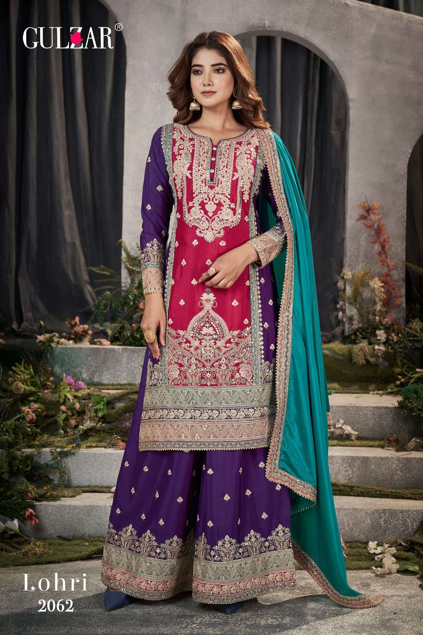 Gulzar Lohir Premium Chinnon Embroidered Salwar Suits manufacturers in Jaipur