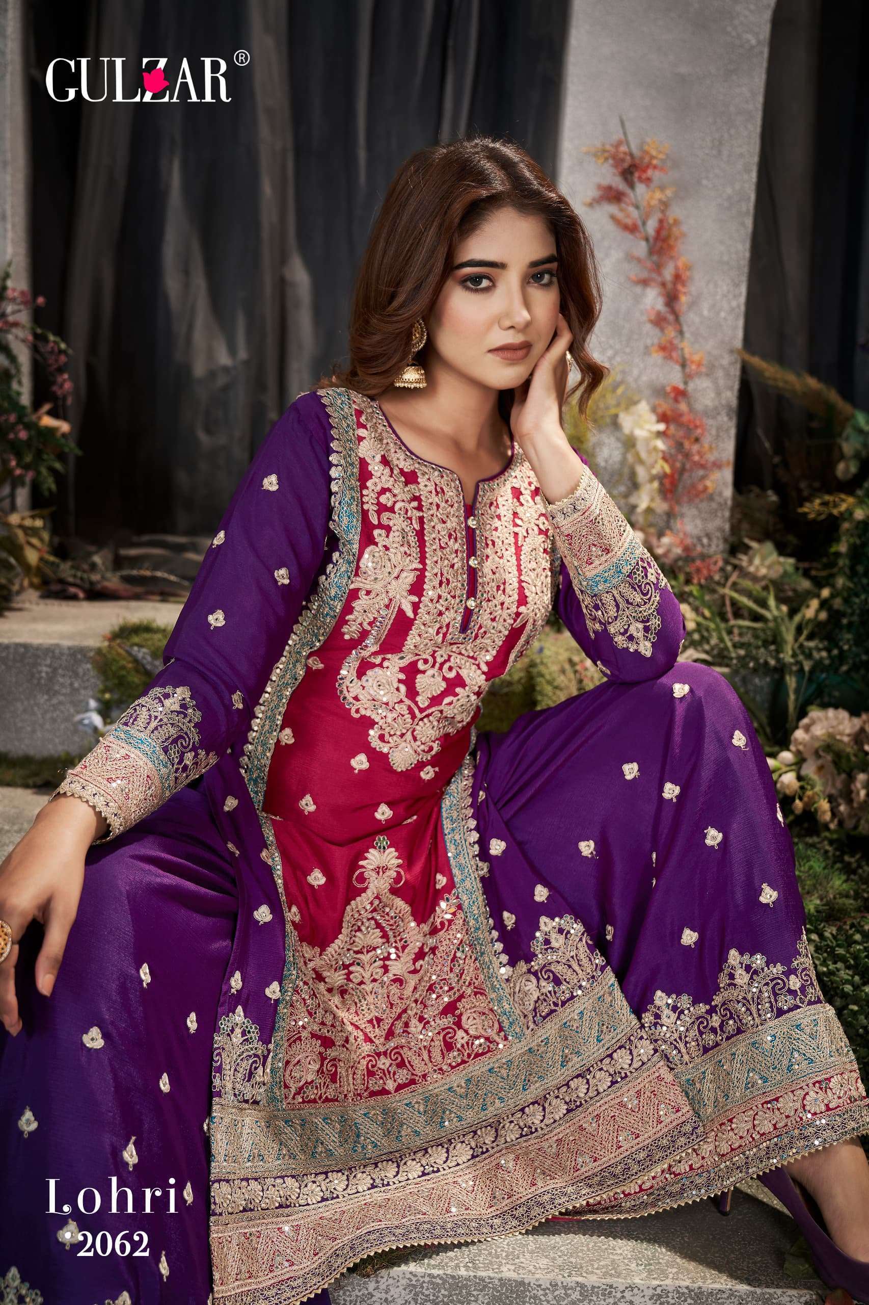 Gulzar Lohir Premium Chinnon Embroidered Salwar Suits manufacturers in Jaipur