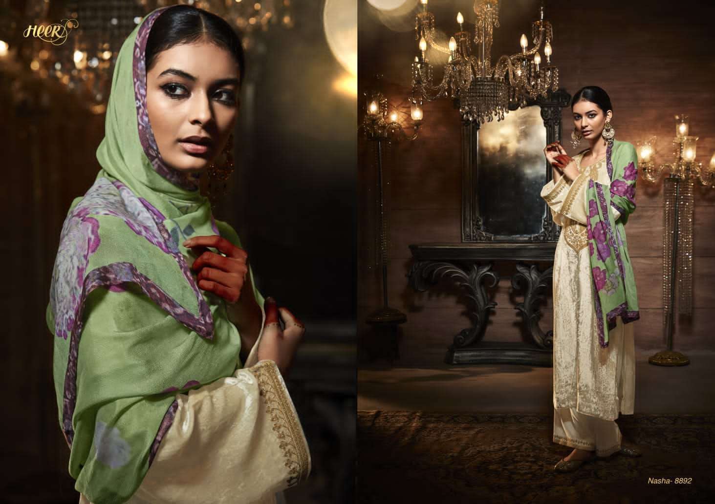 Leaf Pattern Dress Materials Jardoze (Pink,Green) in Jaipur at best price  by Jai Texart LLP - Justdial