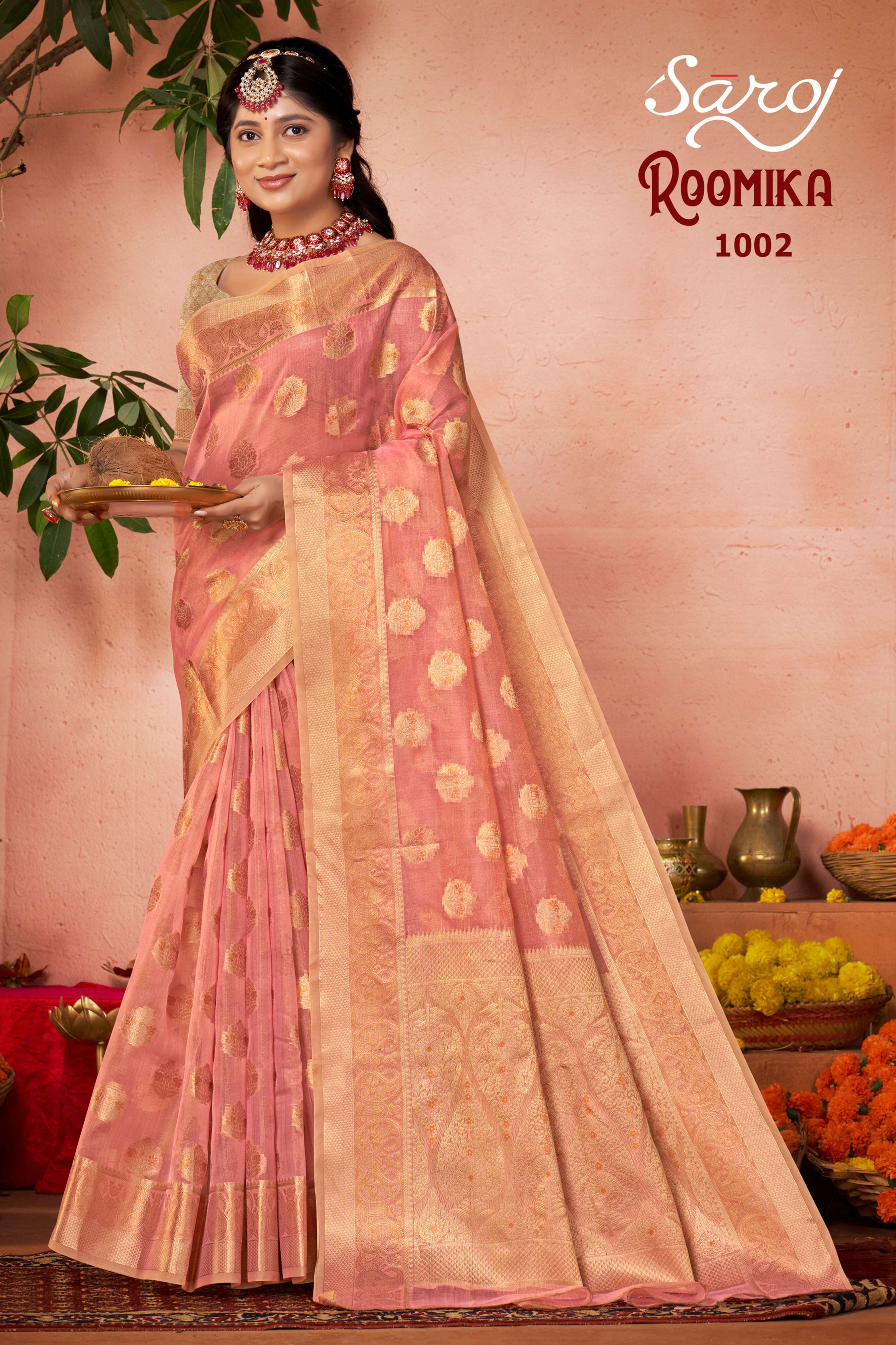 FANCY KHADI SILK ZARI WORK SAREE